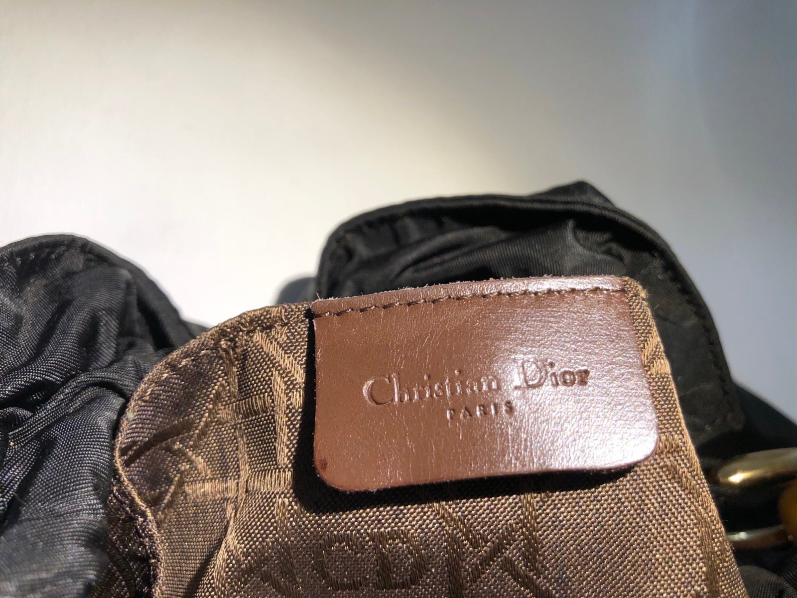 Christian Dior Black Handbag with Amber Beaded Handle