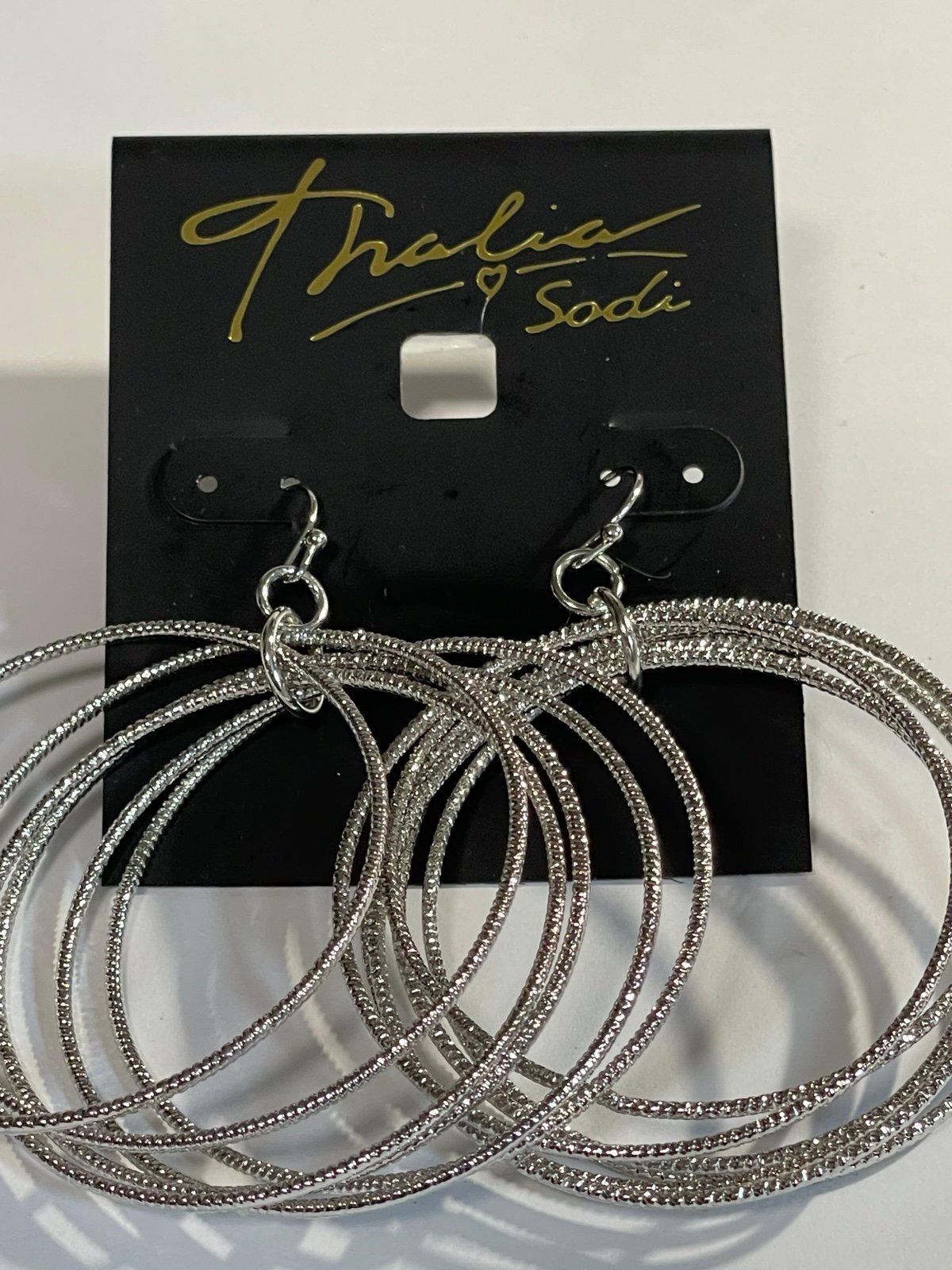 Thalia Sodi Silvertone Hoop EarringsNever Worn