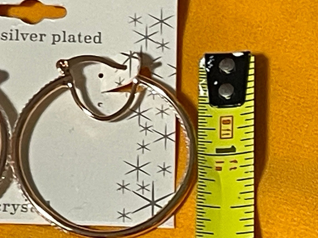 Sparkle Allure Silverplated Goldtone Crystal Accented Hoop Earrings