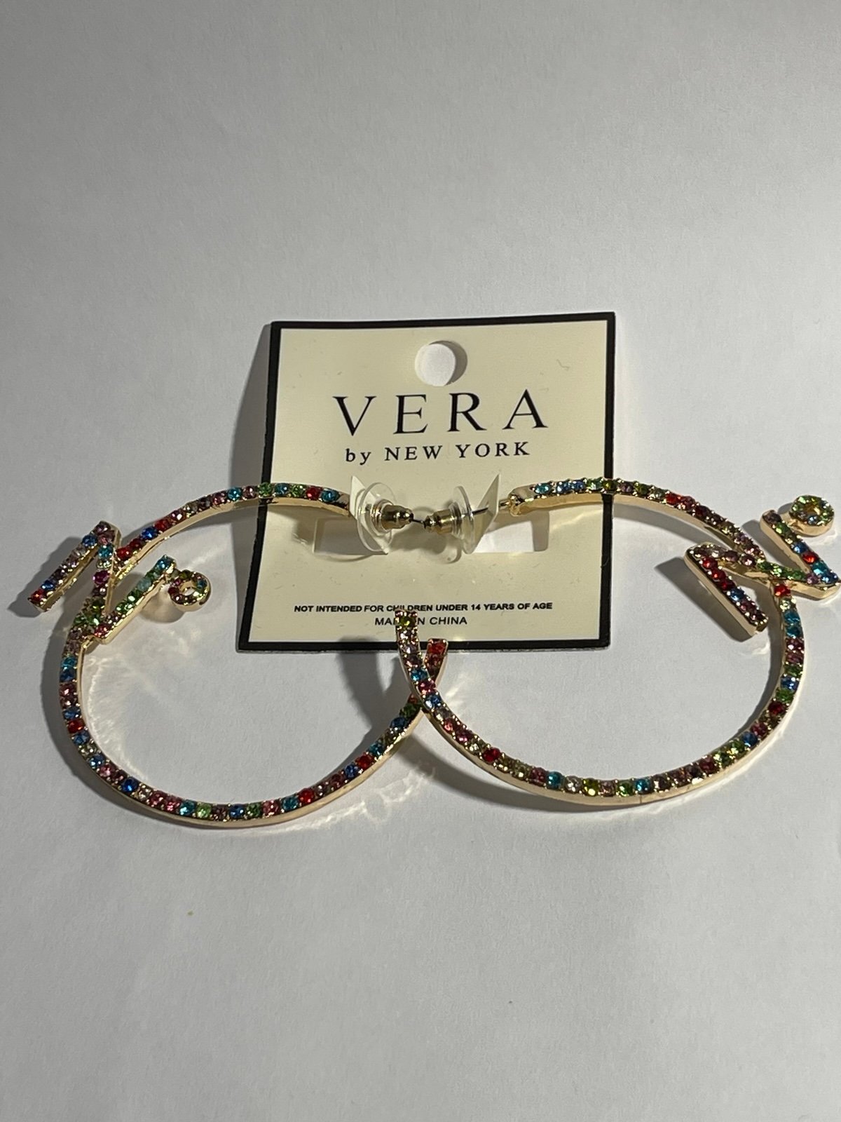 Vera by New York GoldTone & Rhinestone Earrings