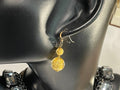Murano Gold Foil Glass Dangle Earrings
