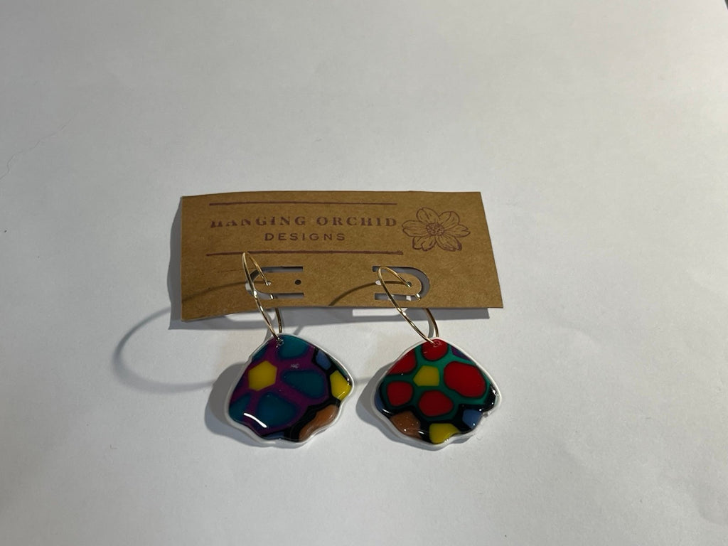 Hanging Orchid Designs Dangle Acrylic Earrings