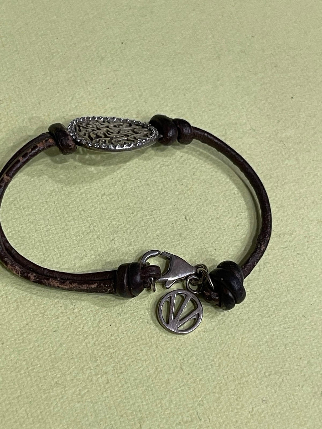Shema-Or 925 Sterling Tree of Life Leather Bracelet – Small 6”