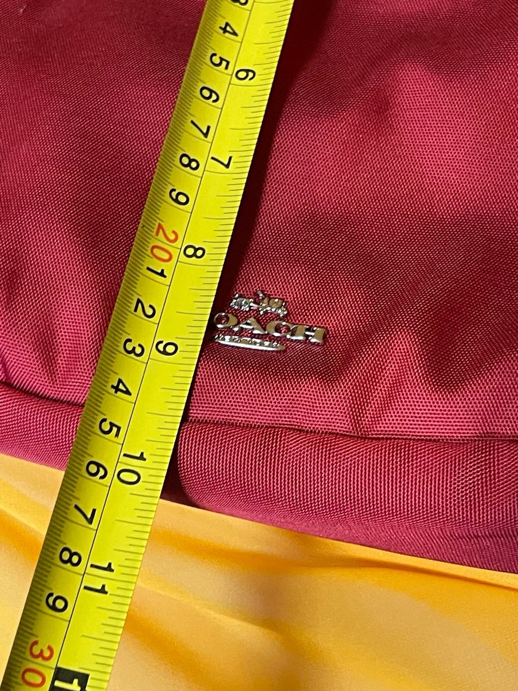 Coach Red Nylon Crossbody Bag Leather Trim