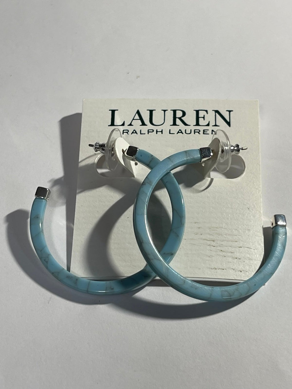Ralph Lauren Blue ‘Marbled’ Hoop Earrings