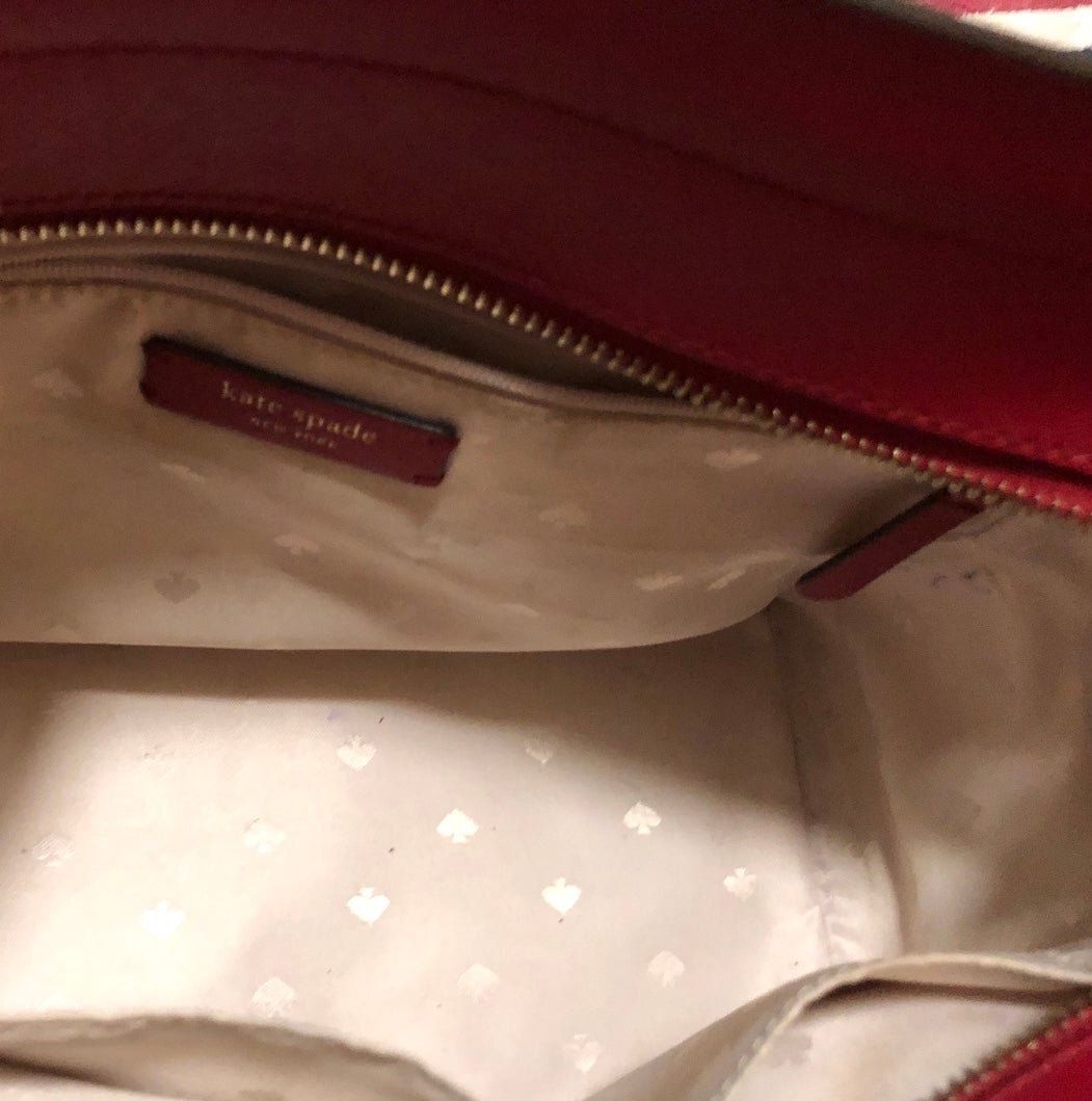Kate Spade Cameron Red Leather Handbag + COA